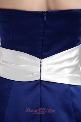 Royal Blue Mother Bride Dress White Sash Matching Shawl