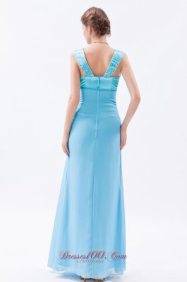 Beading Pattern Straps Column Prom Evening Dress