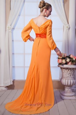 Puffy Sleeves Wide V-neck Mother's Dress for Wedding