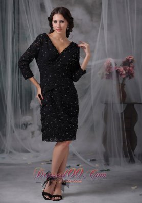 Special Fabric Mother of the Bride Dress 3/4 Sleeves