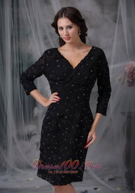 Special Fabric Mother of the Bride Dress 3/4 Sleeves