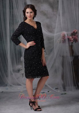 Special Fabric Mother of the Bride Dress 3/4 Sleeves