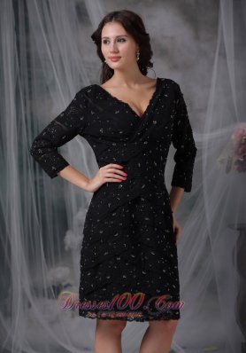 Special Fabric Mother of the Bride Dress 3/4 Sleeves