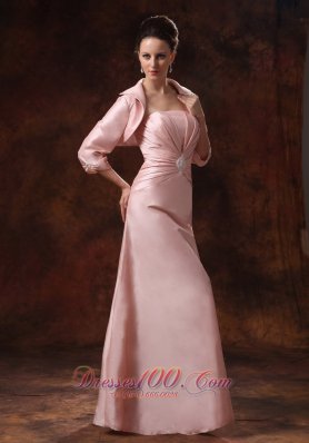 Baby Pink Ruching Appliques Mother Dress Jacket