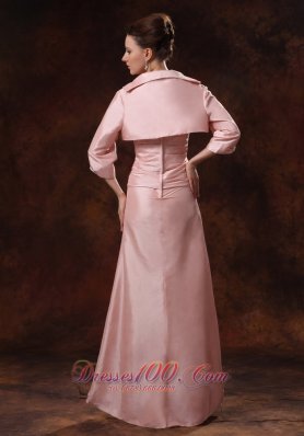 Baby Pink Ruching Appliques Mother Dress Jacket