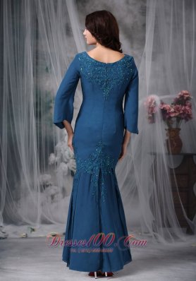 Green Mermaid V-neck Beading Mother Dresses