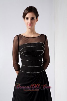 Black Mother Of The Bride Dress Bateau Beading