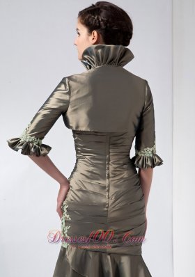 2013 Mother Dress Olive Green Column Appliques