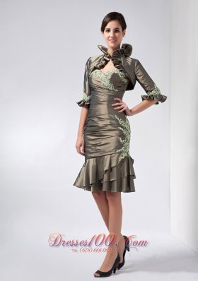 2013 Mother Dress Olive Green Column Appliques