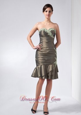 2013 Mother Dress Olive Green Column Appliques