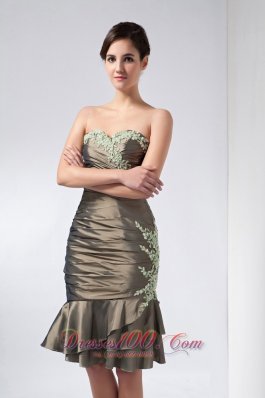 2013 Mother Dress Olive Green Column Appliques