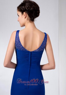 Peacock Blue Dress Of Mother Straps Beading