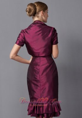 Burgundy Mother Dress Straps Jacket Matching