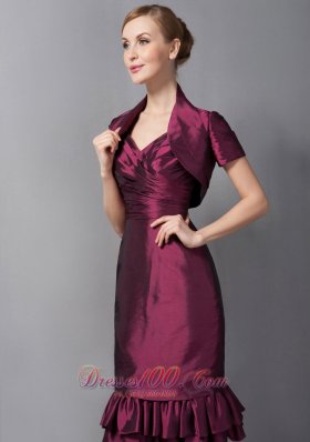 Burgundy Mother Dress Straps Jacket Matching