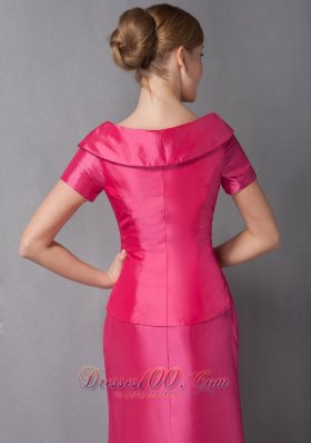 Customize Hot Pink Mother Dress V-neck