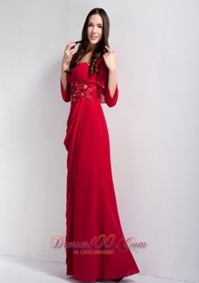 Hand Flowers Mothers Dresses Wine Red Chiffon