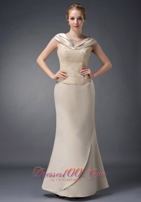 Champagne Mother Of The Bride Dress V-neck Lace