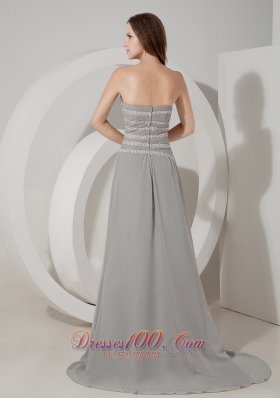 Chiffon Appliques Mother of the Bride Dress Grey