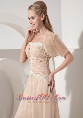 Champagne Tea-length Chiffon Mother Of The Bride Dress