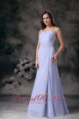 Lilac Chiffon Strapless Mother Of The Bride Dress