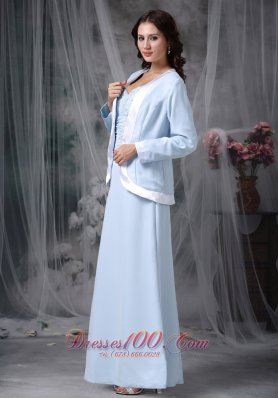 Baby Blue Mother Of The Bride Dress Chiffon Square