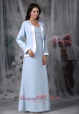 Baby Blue Mother Of The Bride Dress Chiffon Square