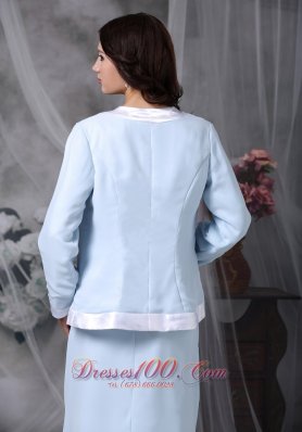 Baby Blue Mother Of The Bride Dress Chiffon Square