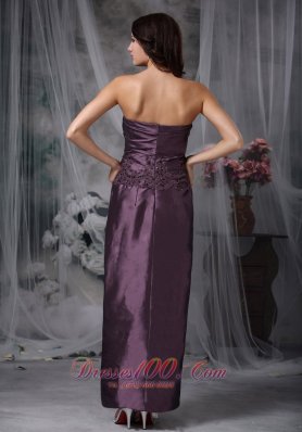 Ankle-length Dark Purple Mother Of The Bride Dress