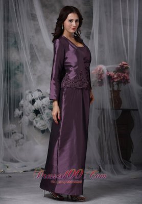 Ankle-length Dark Purple Mother Of The Bride Dress