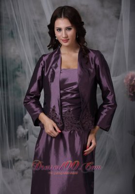 Ankle-length Dark Purple Mother Of The Bride Dress