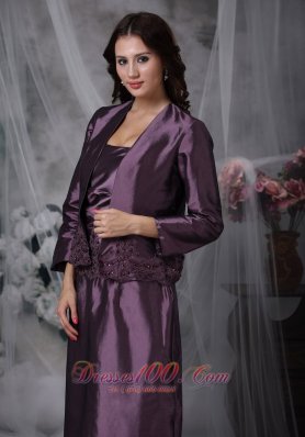 Ankle-length Dark Purple Mother Of The Bride Dress