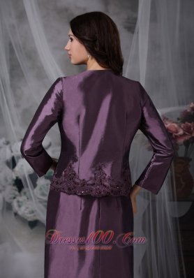 Ankle-length Dark Purple Mother Of The Bride Dress