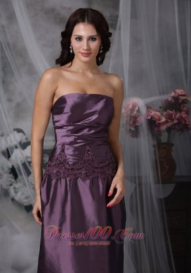 Ankle-length Dark Purple Mother Of The Bride Dress