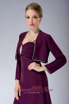 Burgundy Straps Knee-length Chiffon Mothers Dresses