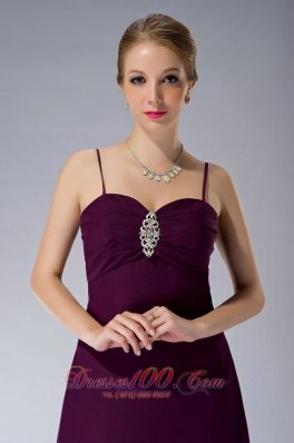 Burgundy Straps Knee-length Chiffon Mothers Dresses