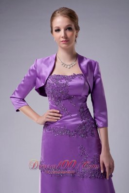 Eggplant Purple Strapless Mother Of The Groom Dress