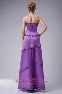 Eggplant Purple Strapless Mother Of The Groom Dress