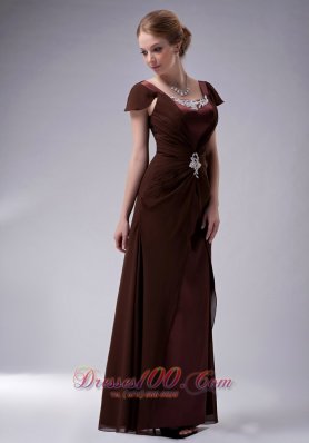 Brown Square Mother Of The Groom Dresses Chiffon