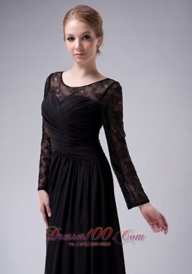 Black Empire Scoop Mother Of The Bride Dress Chiffon