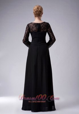 Black Empire Scoop Mother Of The Bride Dress Chiffon
