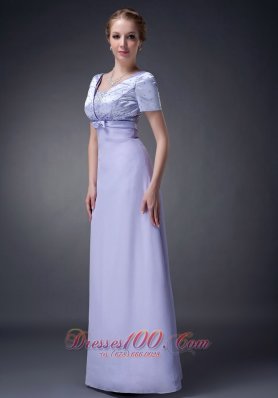 Lilac Column V-neck Mother Of The Bride Dress