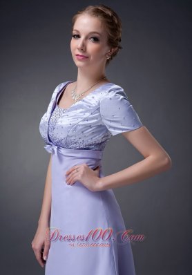 Lilac Column V-neck Mother Of The Bride Dress