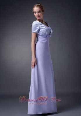 Lilac Column V-neck Mother Of The Bride Dress