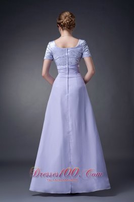 Lilac Column V-neck Mother Of The Bride Dress