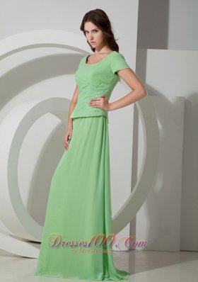 Spring Green With Short Sleeves Mother Of Bride Dress