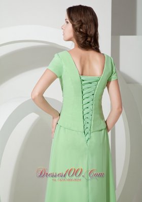 Spring Green With Short Sleeves Mother Of Bride Dress