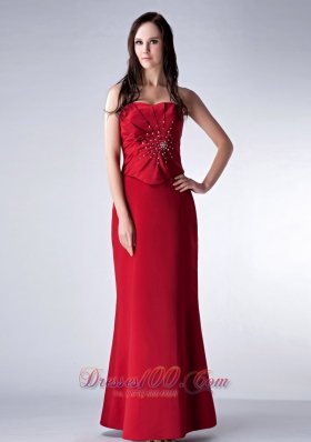 Red Sweetheart Mothers Dress With Beading