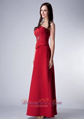 Red Sweetheart Mothers Dress With Beading