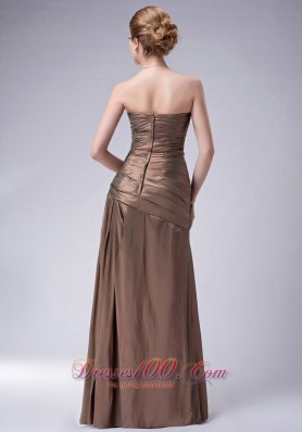 Ruched Brown Taffeta Mothers Dresses For Weddings