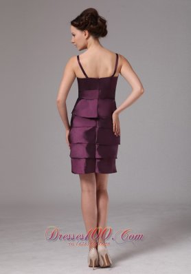 Layered Mothers Dresses For Weddings Dark Purple Short